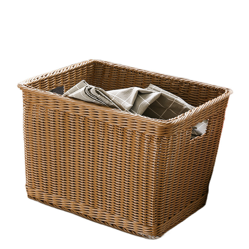 Cesta de almacenamiento de ropa sucia imitación de tela de caña hoteles residenciales toallas de baño cesta de lavandería ropa de lavandería cesta de ropa sucia