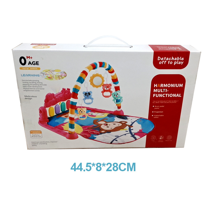 Projection light fitness frame baby music foot piano toy newborn baby piano game mat cross-border bestseller