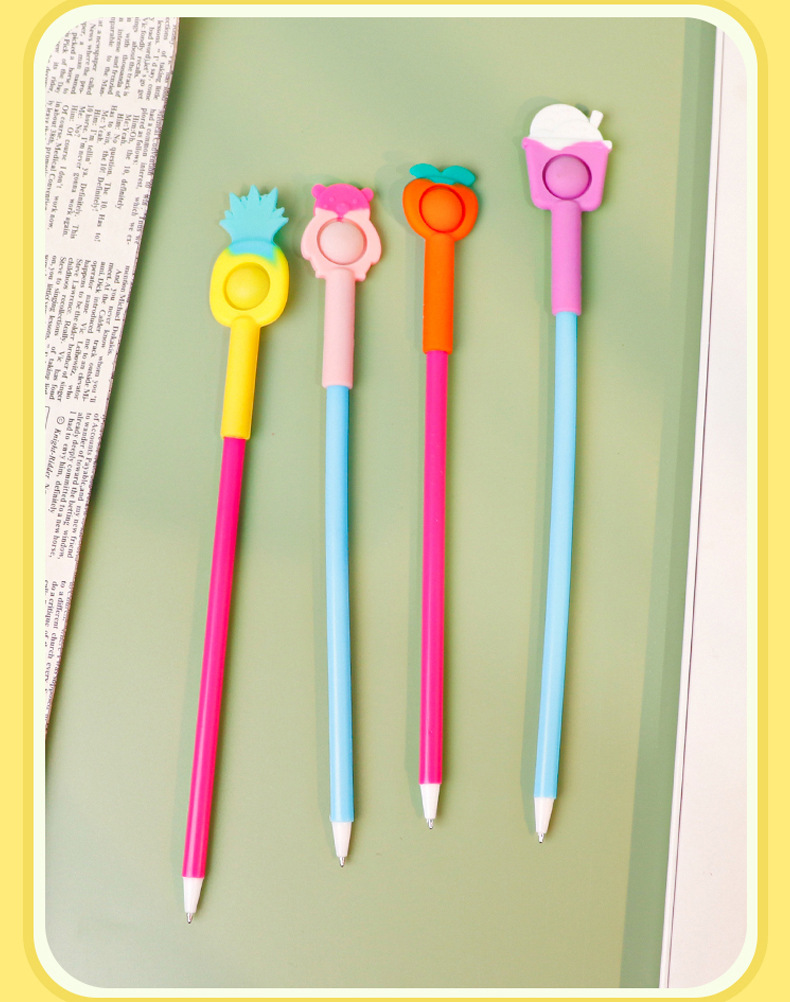 1 Piece Fruit Class Learning Daily Mixed Materials Cute Ballpoint Pen display picture 2