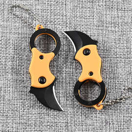 户外高硬度小刀便携钥匙刀鹰爪刀防身狐狸开箱刀迷你折叠水果刀