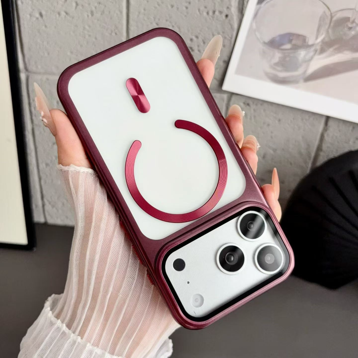 Funda Magnética con Soporte para iPhone 18 Pro de PC Anti-caídas