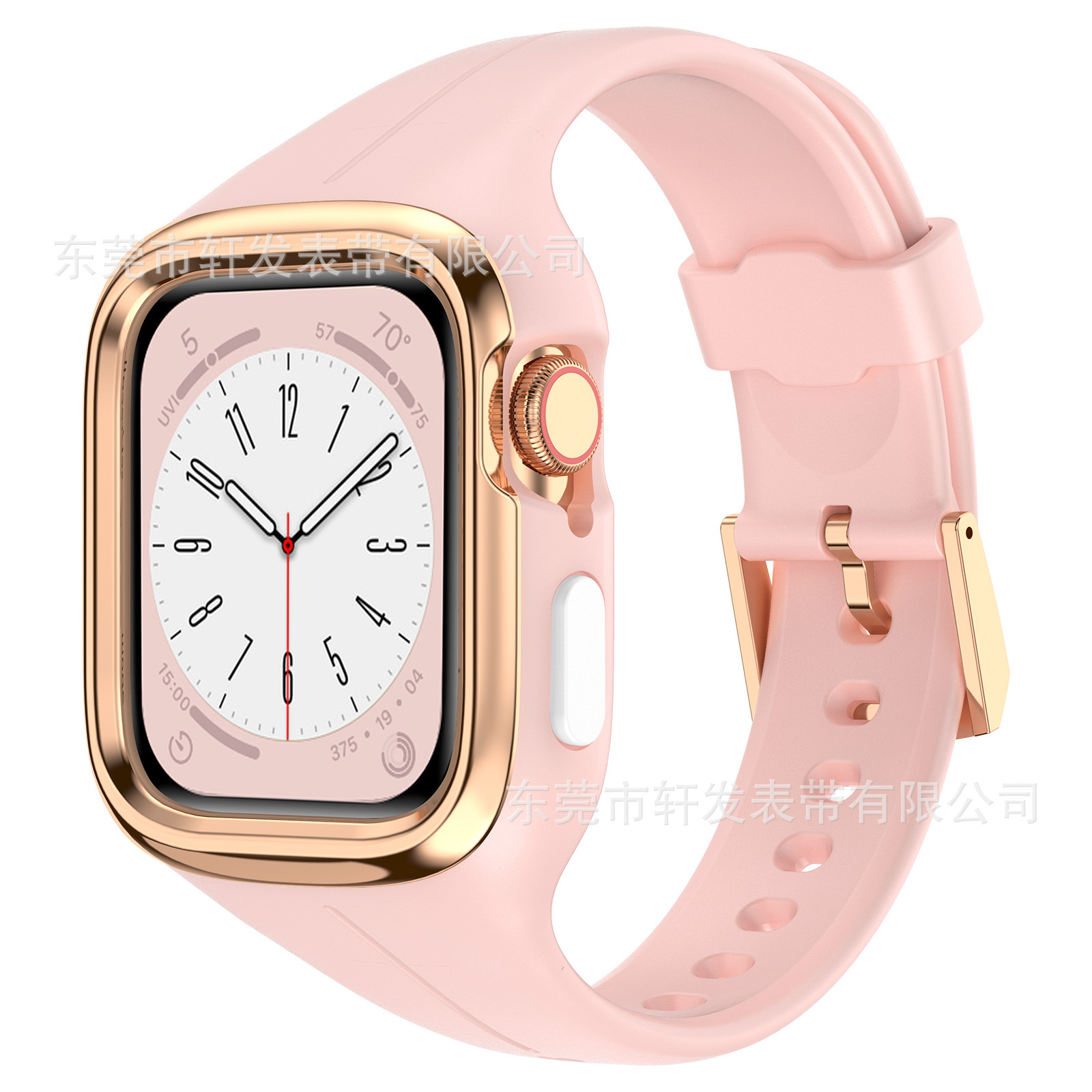 Adecuado para Apple reloj 45678SEApple I reloj de acero inoxidable marco de metal + silicona líquida reloj integrado