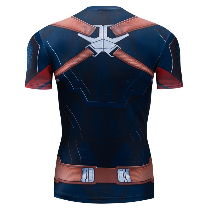 漫威英雄アメリカ隊長服アベンジャーズ4周辺cos同モデル魚鱗戦衣漫威tシャツ|undefined
