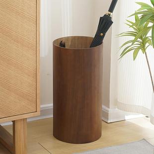 Chinese Retro Solid Wood Umbrella Bucket for Home, Commercial and Hotel Umbrella Rack, Simple and Creative Cylindrical Straight Umbrella Storage Bucket