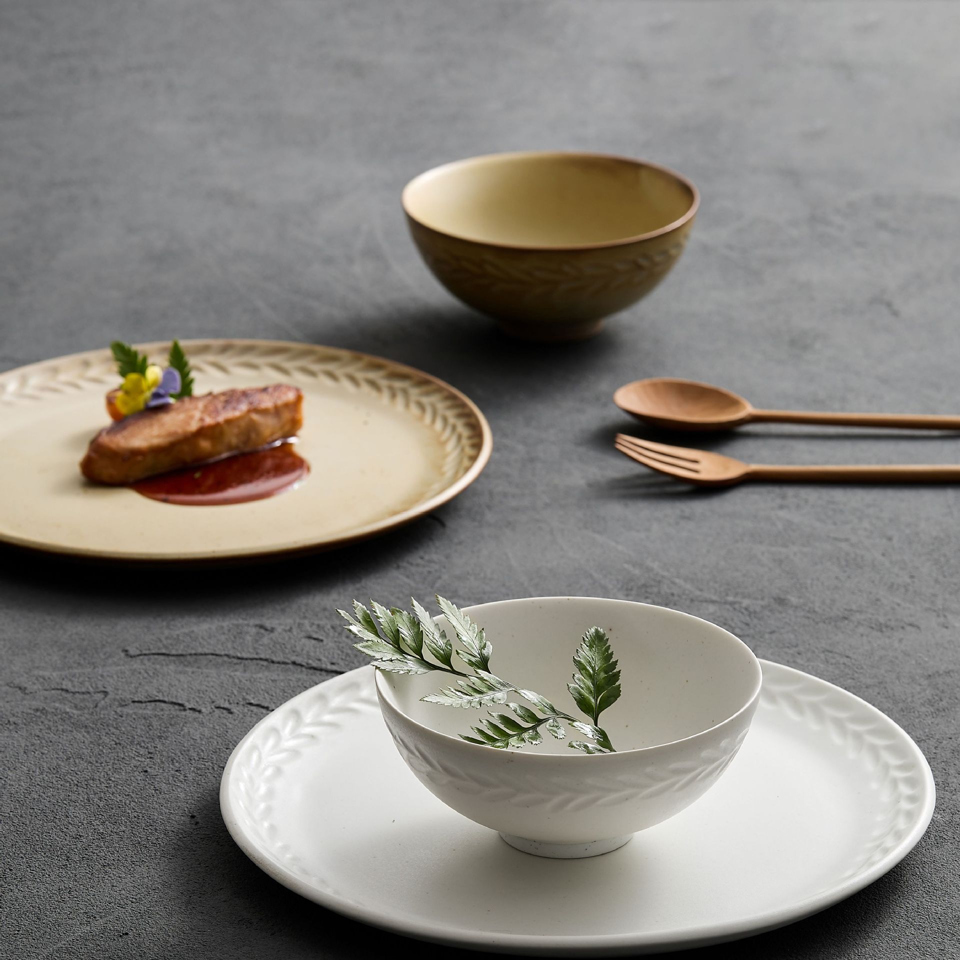 Tazón de impresión de montaña y río φ 12.4cm * H5.7cm Tazón de arroz nórdico moderno y simple Tazón de arroz de cerámica alemana lote