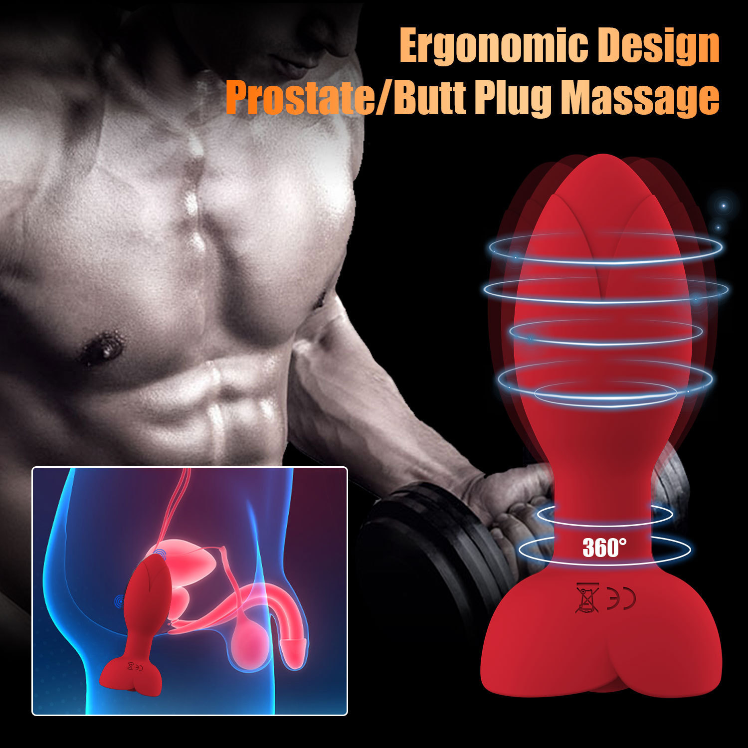 App Remote Control Vibrating Rose Anal Plug with 10 Frequencies and Swinging Motion — detail image 3