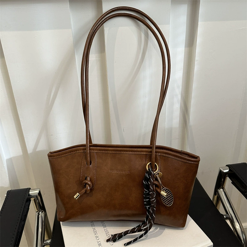 Shoulder Bag, Retro Capacious Demi-Season One-Shoulder Design, Pendant Variants