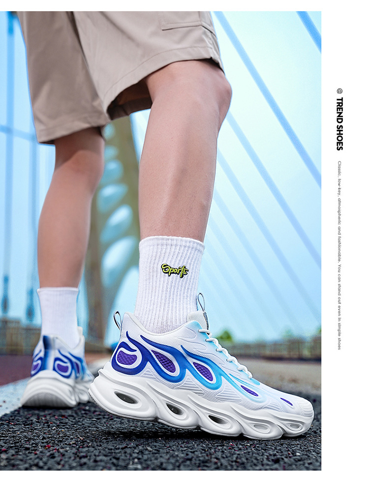 Herren Herbstsport 2024 neue atmungsaktive ultraleichte Dämpfung Laufschuhe aus weißem Casual Mesh mit dicker Sohle_voghion.com