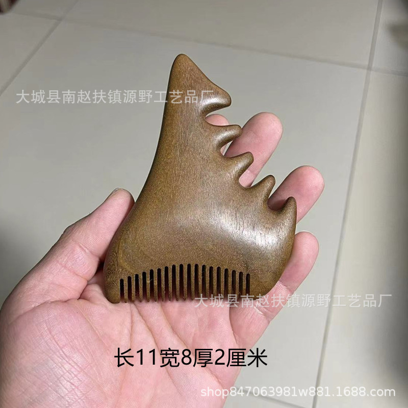 卸売り緑檀マッサージ櫛工芸木櫛頭経絡櫛紫檀多機能マッサージ櫛手作り檀木櫛|undefined