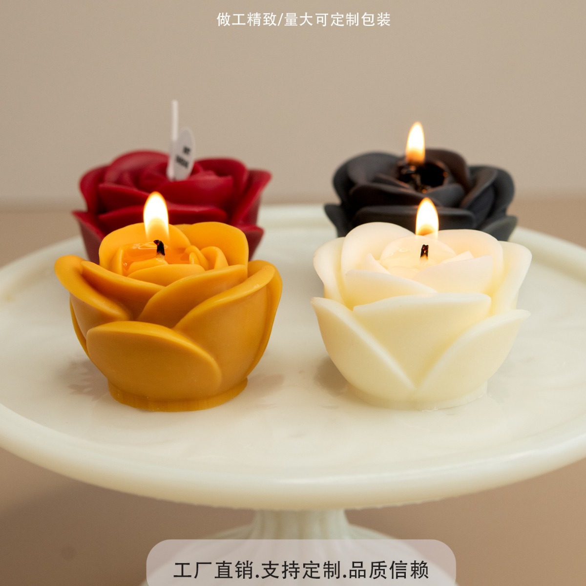 Vela perfumada en forma de rosa más vendida transfronteriza, decoración romántica a la luz de las velas, acompañamiento de boda, regalo del día de San Valentín