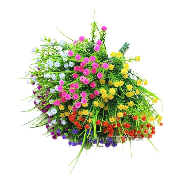 Simulación de primavera hierba de plástico transfronterizo hierba de agua de estrella de cielo pequeño paquete de cestas colgadas de pared decoración de planta de simulación