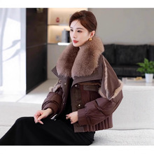 真狐狸毛皮草大衣女2025冬季新款皮毛一体年轻款羽绒服短款外套女