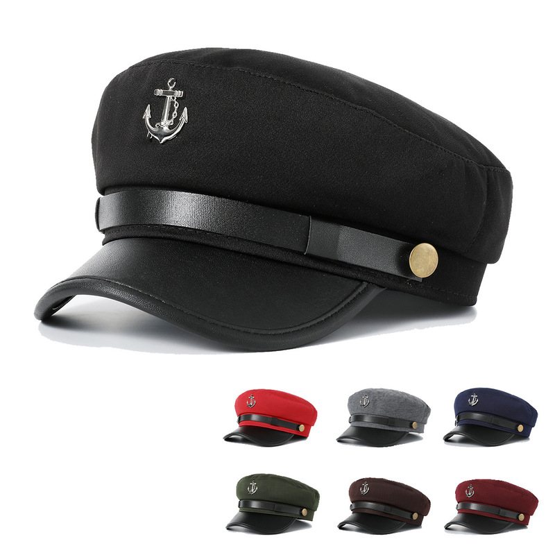 Cross-border European and American Navy Hat British Style Temperament Beret All-match Anchor Decoration Fashion Character Dress-up Sailor Hat