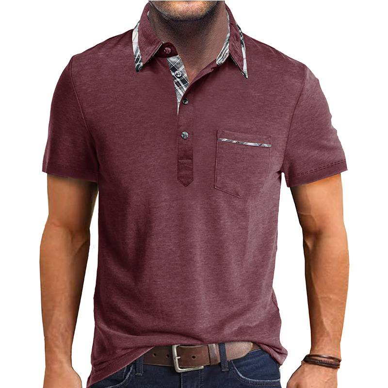 Verano nuevo estilo de los hombres europeos y americanos camiseta de solapa de manga corta para hombres de comercio exterior camisa POLO para hombres Amazon casual top al por mayor