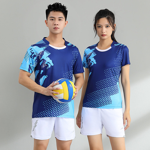 New Women's Badminton Sport Set Quick-Drying Breathable Tennis Short-Sleeve Group Badminton Volleyball Printed Training Suit