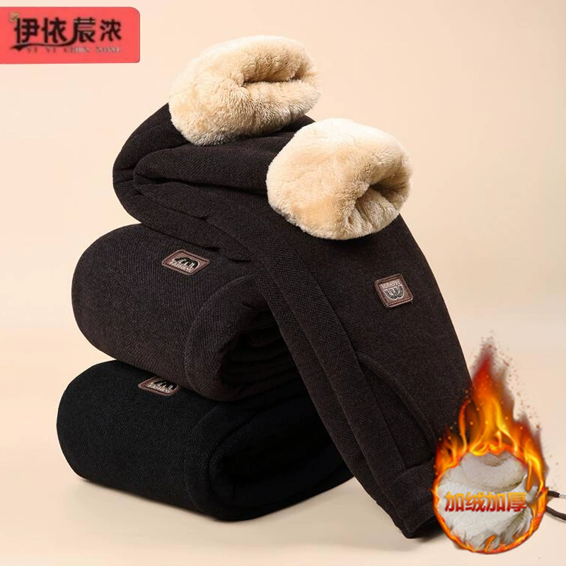 Средние и пожилые женские брюки зимой плюс бархатные хлопчатобумажные брюки