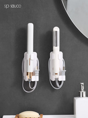 Hair curler storage rack bathroom wall-mounted holder straight comb hair dryer holder beauty tool storage rack