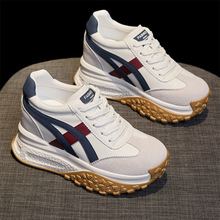 9cm 厚底内增高老爹鞋女2025秋款休闲时尚牛绒阿甘鞋爆款运动女鞋