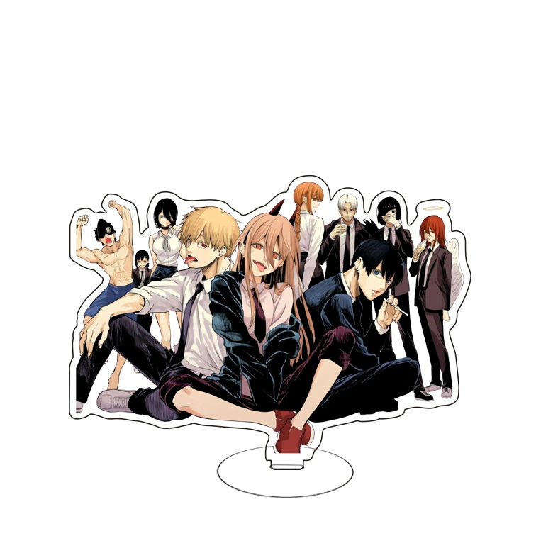 Double-layer Acrylic Stand Chainsaw Man 15 cm, character duo designs, multi-model display