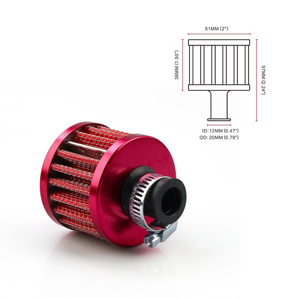 Cross-Border Hot-Selling Car Air Filter 12mm Small Mushroom Head Universal High-Efficiency Air Filter for Car Modification