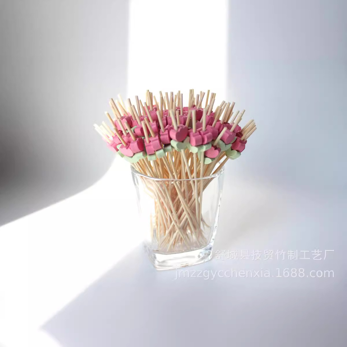 Color tulipán palo de bambú 100 piezas/paquete de flores de color hecho a mano rojo rojo etiqueta de fruta desechable Amazon