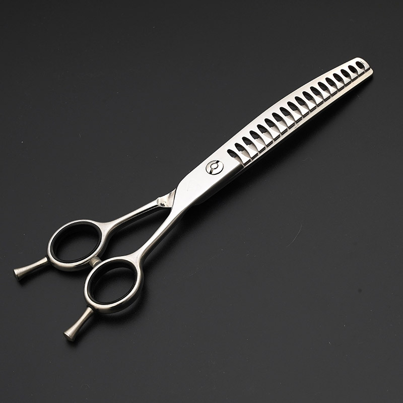 Tijeras de belleza para mascotas tijeras profesionales para mascotas tijeras de dientes curvos tijeras de corte de pelo de hueso de pescado herramientas de corte de pelo de perro de peluche
