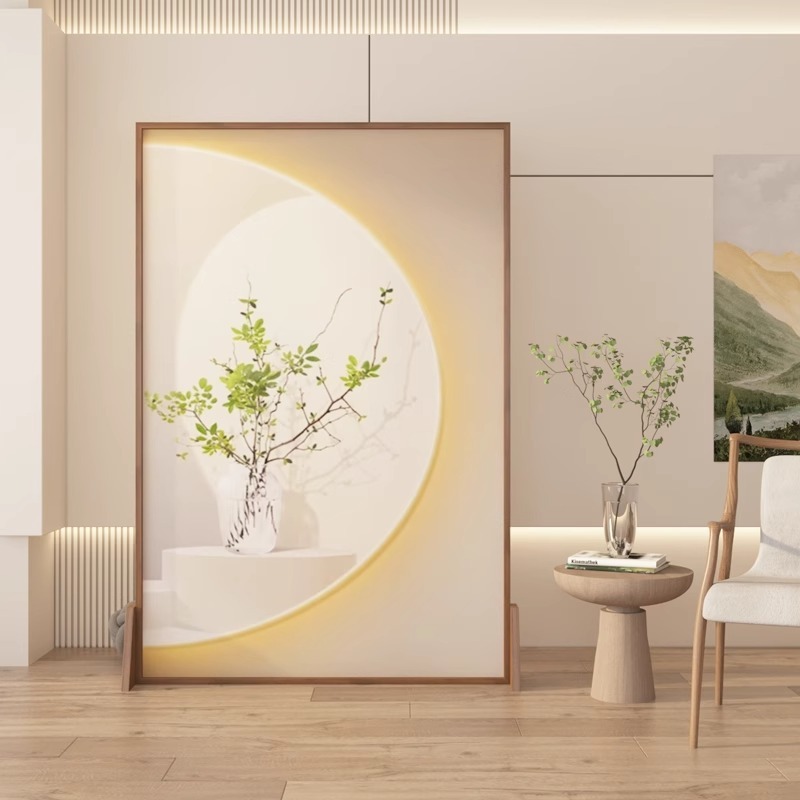 Moderna pantalla de partición simple sala de estar puerta de entrada de puerta de entrada dormitorio luz y sombra planta de madera sólida para el hogar