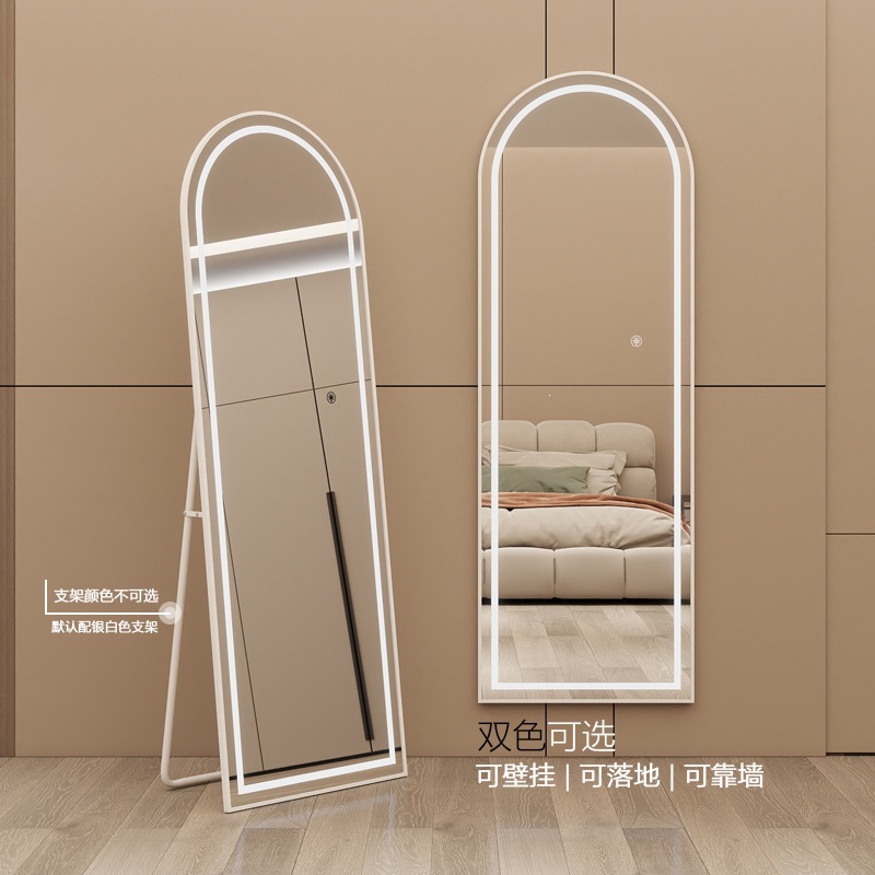 LED inteligente espejo de vestir espejo de cuerpo entero piso red fotos de casa dormitorio tienda de ropa espejo de prueba con luz