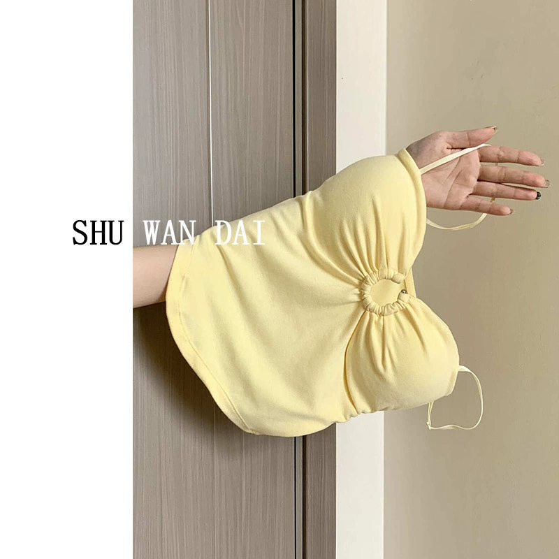 Одежда допамина в тайском стиле, нишевая пикантная желтая мягкая майка для девочек, женский дизайн, красивый бюстгальтер со встроенной спинкой