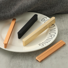 衣櫃圓頭拉絲金拉手黑色櫥櫃抽屜鞋櫃門把手一米加長簡約氧化工藝