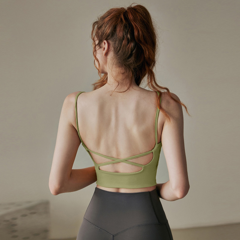 Sports Bra for Women Running Outer Wear Beautiful Back Pilates Training Fitness Vest Removable Chest Pad Yoga Wear Bra