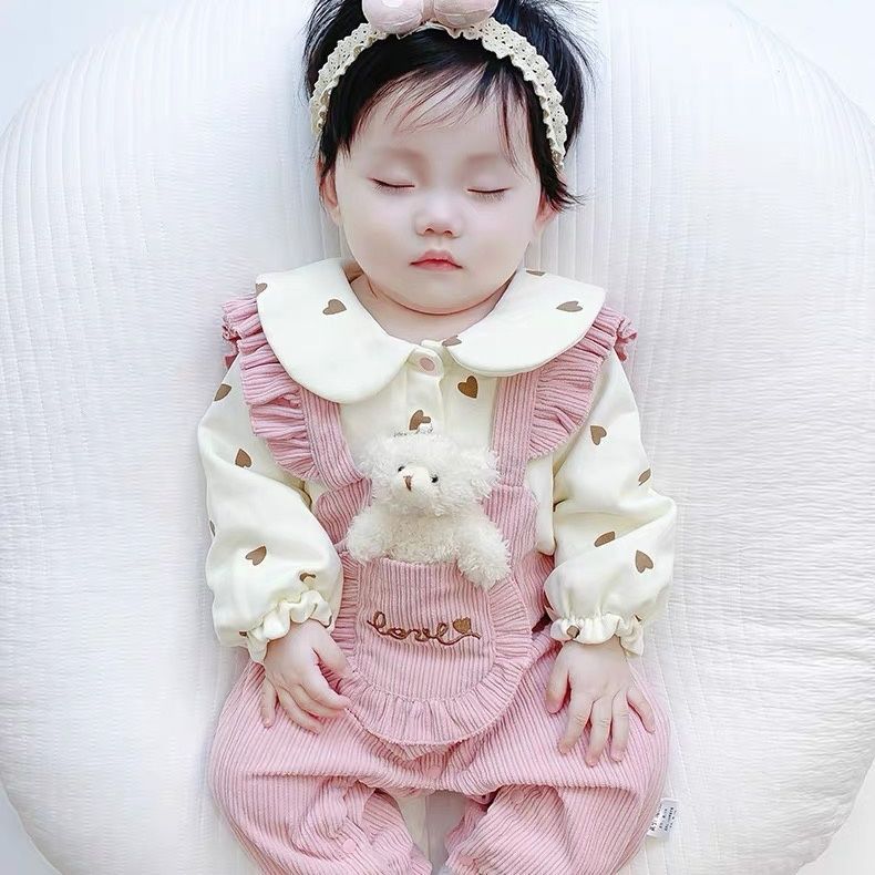 Baby Onesie Autumn Style, Super Cute Two-Piece Spring and Autumn Romper Outer Romper Set