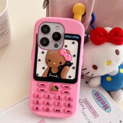 可爱大哥大KT猫iPhone16苹果15适用13/14promax硅胶手机壳防摔壳
