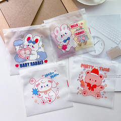 Frosted zipper bag Cute cartoon ziplock bag packaging small bag Girls jewelry accessories snack seal bag