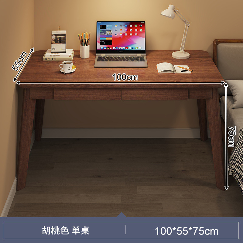 Escritorio de computadora, escritorio, escritorio de estudio para el hogar para estudiantes, escritorio de dormitorio simple, escritorio con cajón, escritorio de pierna de madera maciza