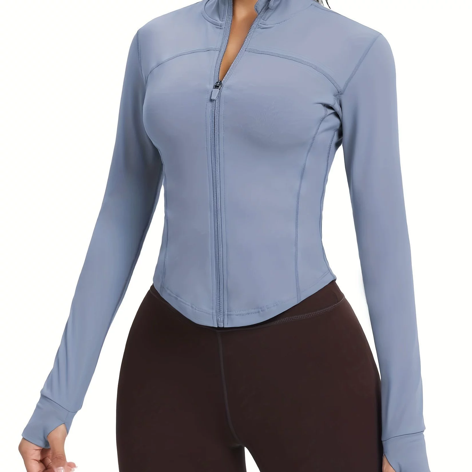 Женская спортивная куртка Slim Fit Полная застежка Многорежимный бег Кроссбордер