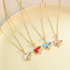 ins Europe and America Cross border Simplicity Stone Necklace A small minority colour Drip Gold personality love Pendant