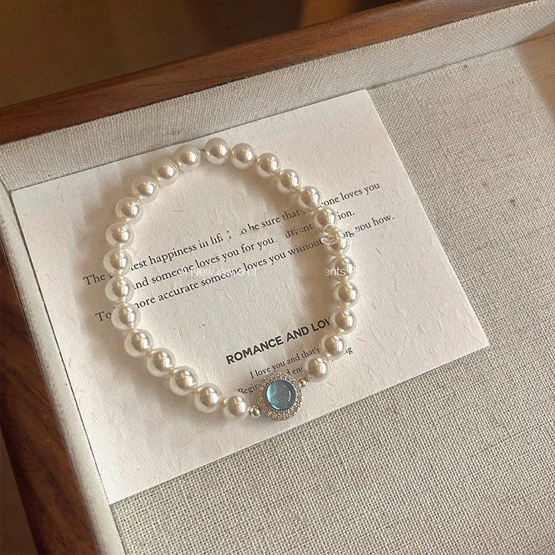 Silver 925 Pearl Bracelet, Minimal Beaded Design, Adjustable 12 cm