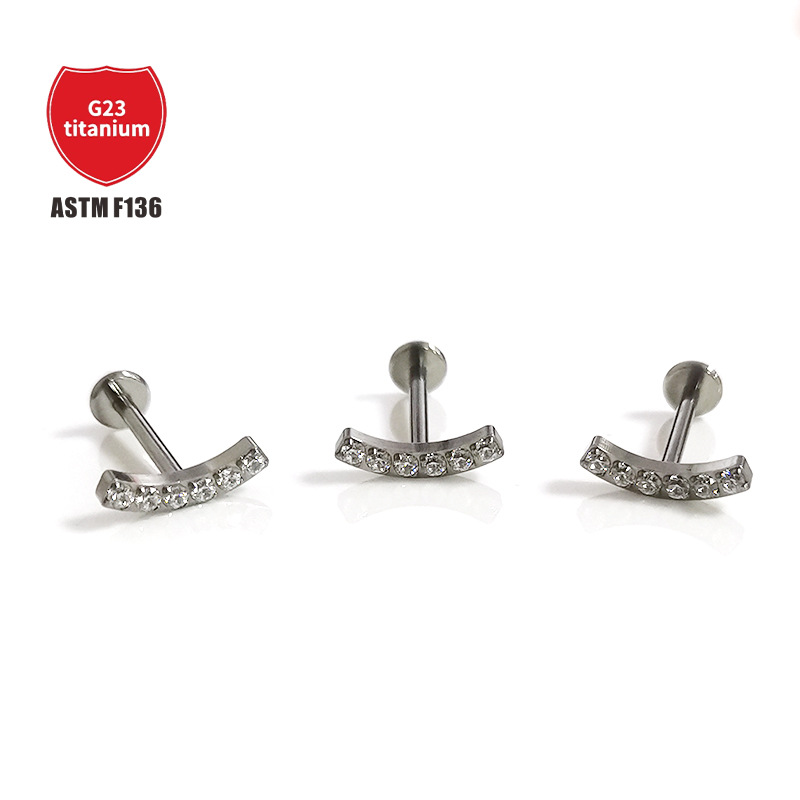 Pointed titanium steel lip stud product view