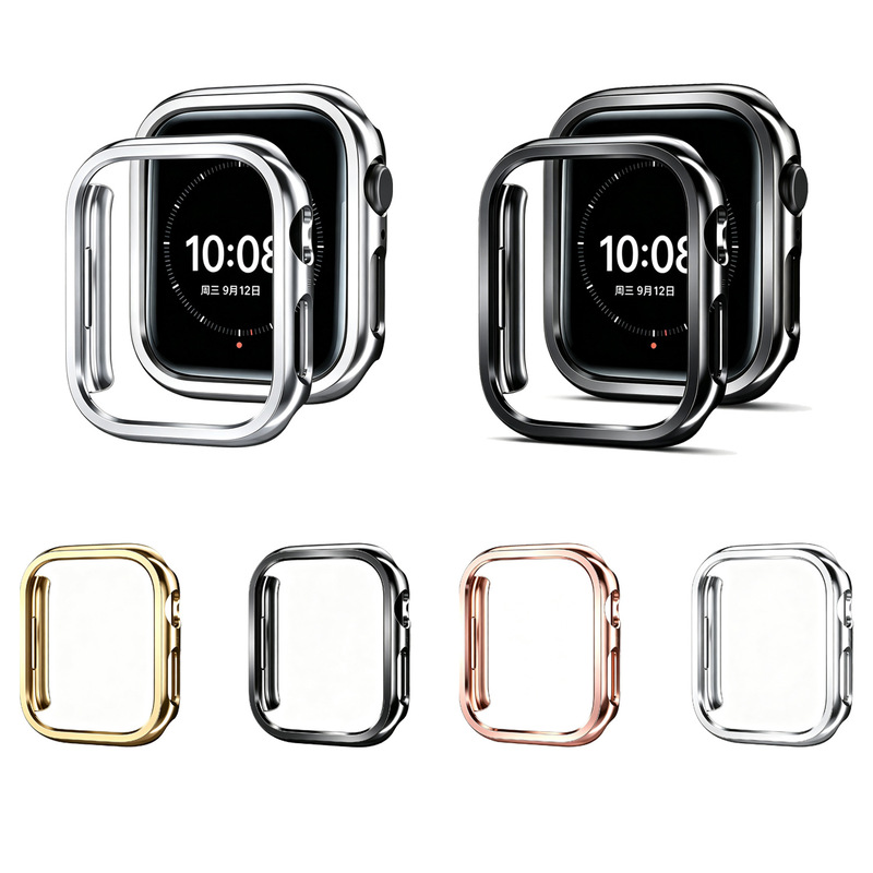 Suitable for Apple Watch protective cases, Apple Watch Series 10 with electroplated bezel, iWatch Series 12, drop-resistant, hollow design watch case Suitable for Apple Watch protective cases, Apple Watch Series 10 with electroplated bezel, iWatch Series 12, drop-resistant, hollow design watch case