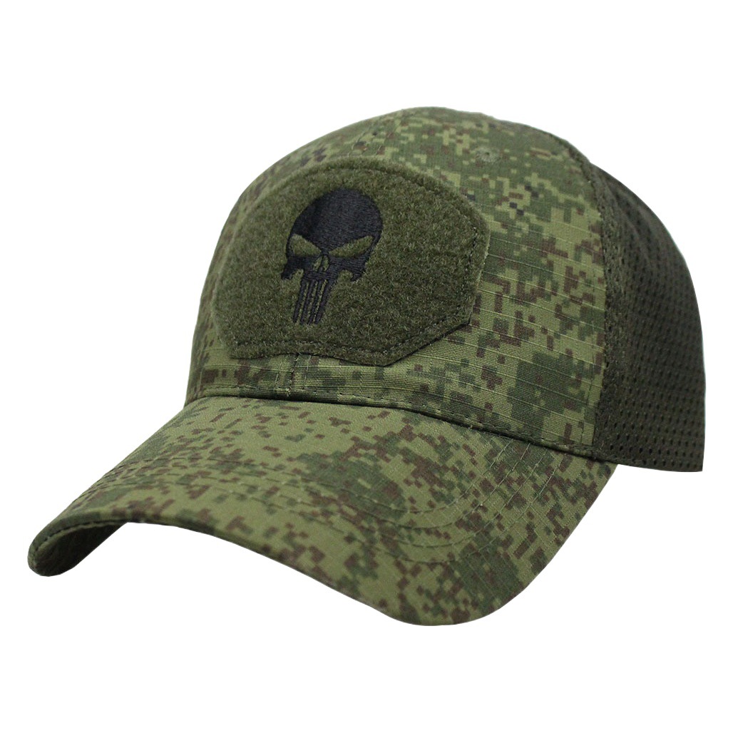 Military Fans Outdoor Camouflage Baseball Mesh Cap Special Forces Tactical Camouflage Hat Skull Sunshade Velcro Peaked Cap