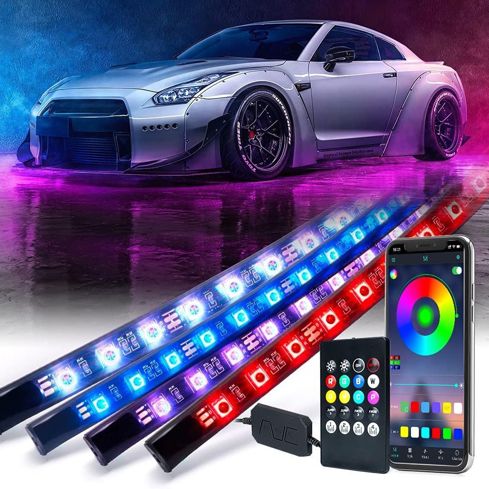 Car LED underglow light APP Bluetooth remote control host key control RGB ambient light one-touch four-in-one vehicle underglow light