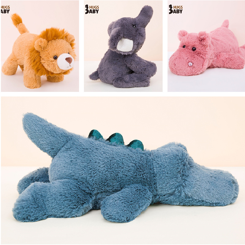 Dibujos animados lindo suave mentira León cocodrilo dinosaurio muñeca de peluche de juguete almohada para dormir niños muñeca regalo al por mayor