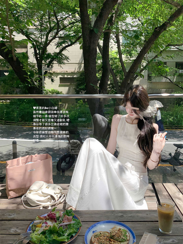 Baishuijiao Bc* 素美人ノースリーブベストドレス女性韓国風高級優しいスリムスカート|undefined