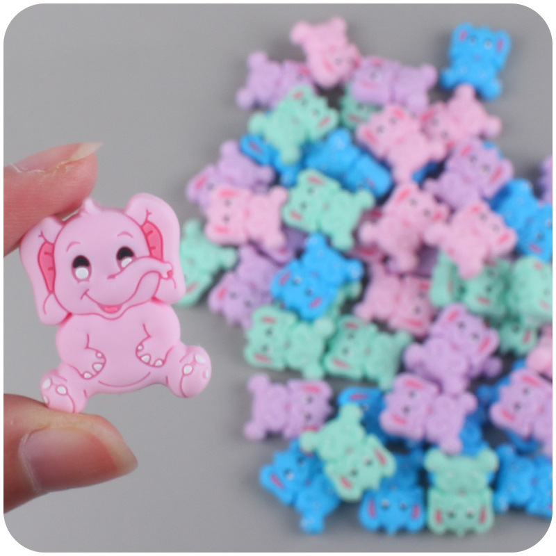 Creativo DIY bebé suministros de dibujos animados animal elefante juguetes de silicona bebé molar chupete cadena pulsera pequeños accesorios