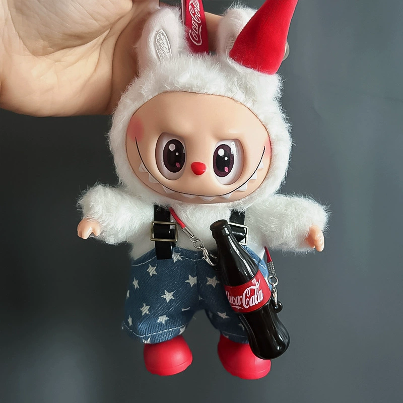 Набор одежды (Labubu) для куклы 17 см, костюм Coca-Cola с наушниками и ботинками, мульт стилевые