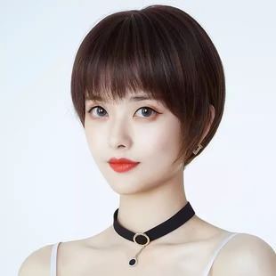 Xuchang wig full head cover real hair fashion wave head repair age-reducing middle-aged and elderly women short straight hair head cover wholesale