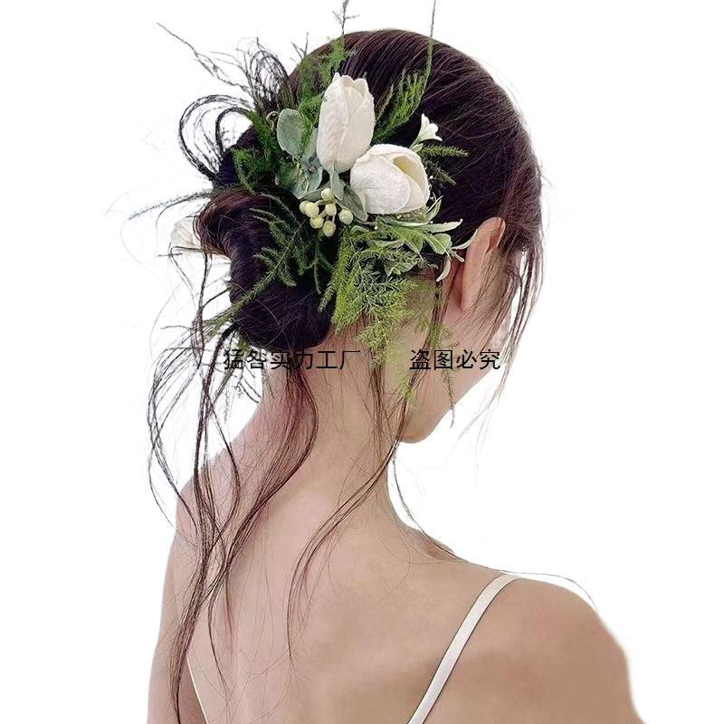 フォレストスタイルの新しい花のヘアアクセサリーヘアピン花嫁の結婚式の写真スタイリングウェディングヘッドドレスメイクアップアーティストのヘッドドレス送料無料|undefined