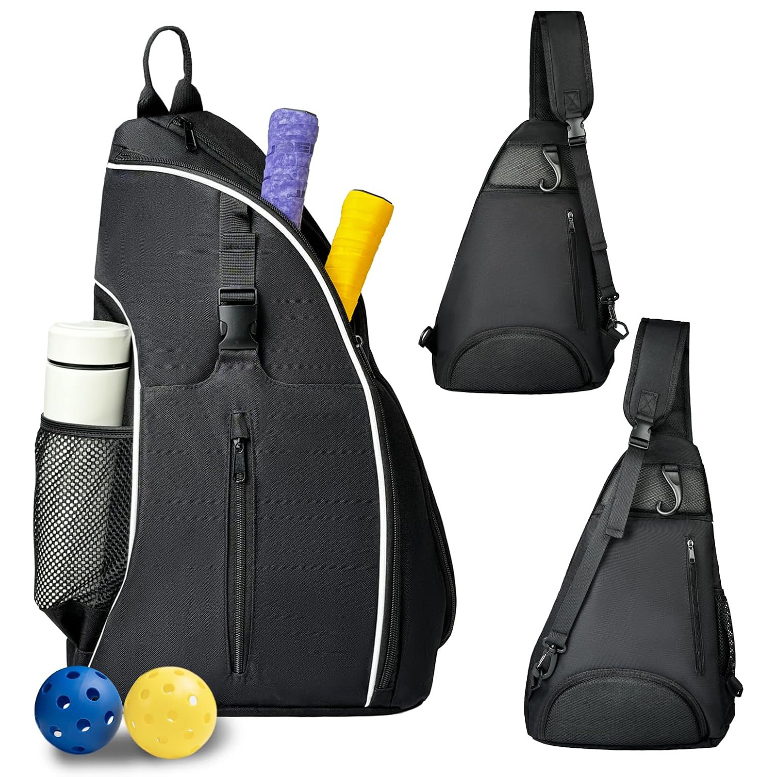 Sports-specific single-shoulder tennis bag with integrated hook design, convenient for commuting, durable, suitable for training and gym racket storage