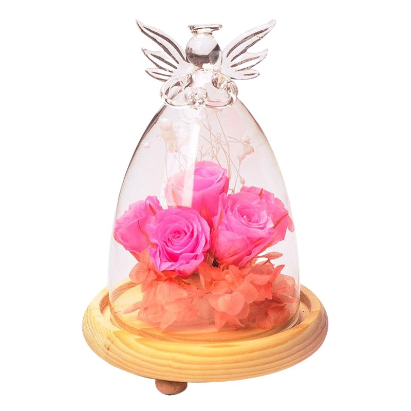 Mxmade vidrio creativo paisaje cubierta Ángel cubierta de vidrio micro paisaje florero flor eterna cubierta de vidrio